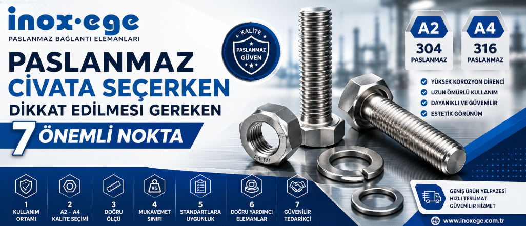 Paslanmaz Civata Seçerken Dikkat Edilmesi Gereken 7 Önemli Nokta